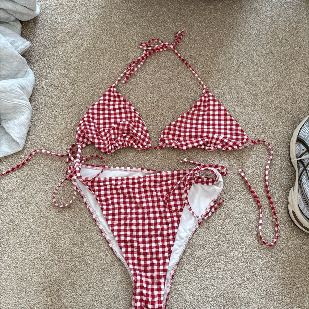 Red Gingham Bikini Set